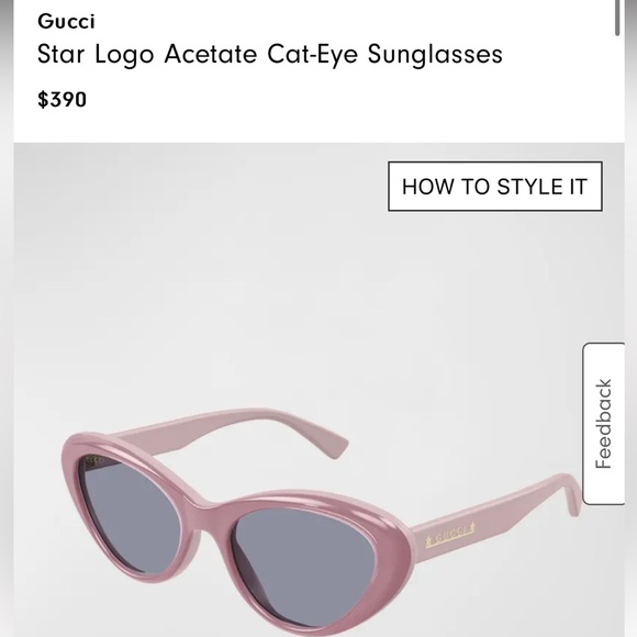 Gucci NEW NWT Pink Cat Eye Sunglasses - Picture 14 of 14
